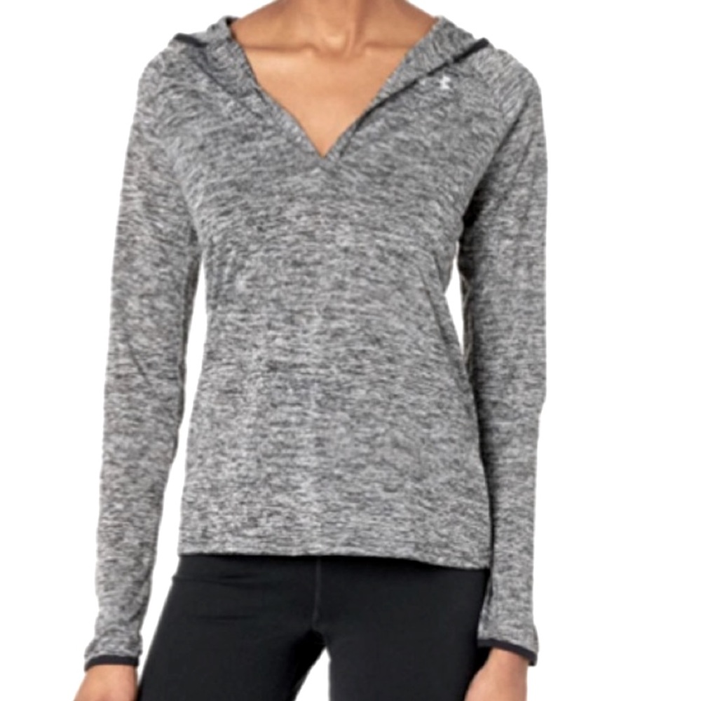 Under Armour Long Sleeve Hooded Henley V-cut, Marl Pullover Heatgear loose fit‎